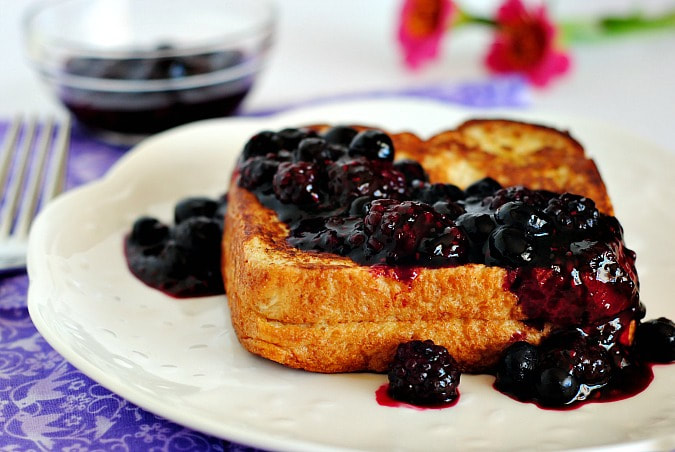 Stuffed French Toast with Berry Compote